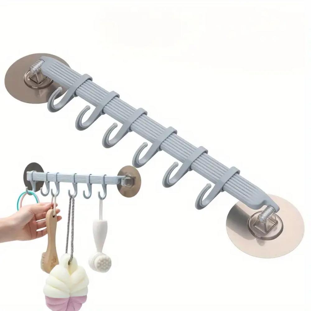 

6 бесшовных крючков, кухня, ванная, клейкие пластиковые крючки, ванная, шестирядные крючки синий