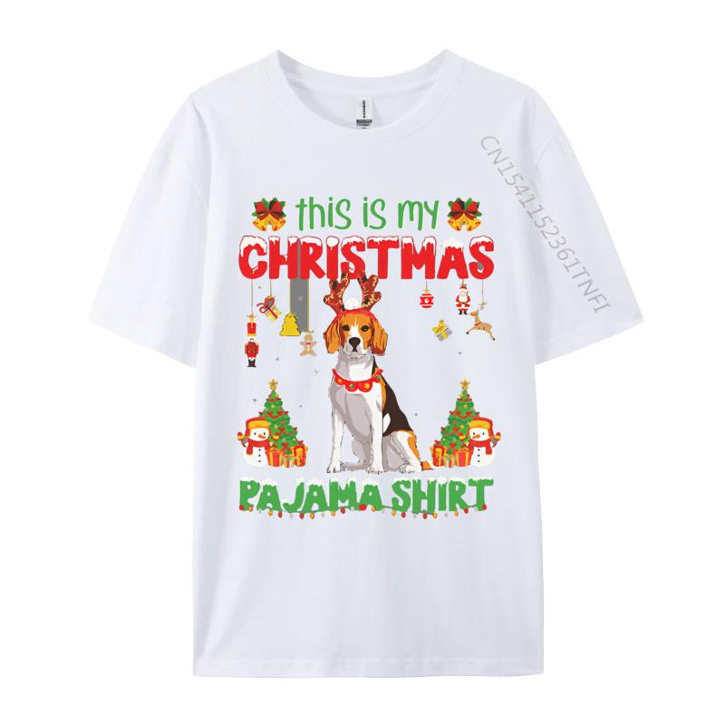 

Beagle Christmas This Is My Christmas T Shirts Print Tee Shirts Men Casual Plus Size Oversize Graphic Tees S