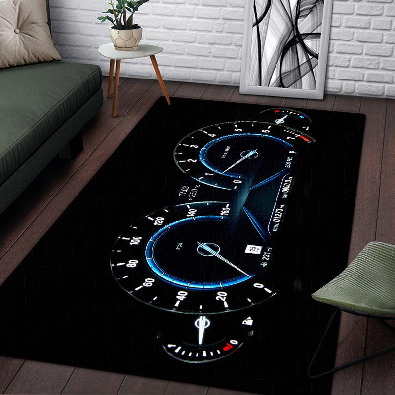 Racing Dashboard Cool Pattern Decorative Square Rug Modern House Living Room Floor Matte Bedroom Carpet Art Poster Mat Fans Gift