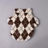 Pet Fuzzy Coat with Letter N for Dog Cat Puppy Clothes Classic Plaid Pattern Sweatshirt Dog Plush Outfits for Autumn Winter Dogg