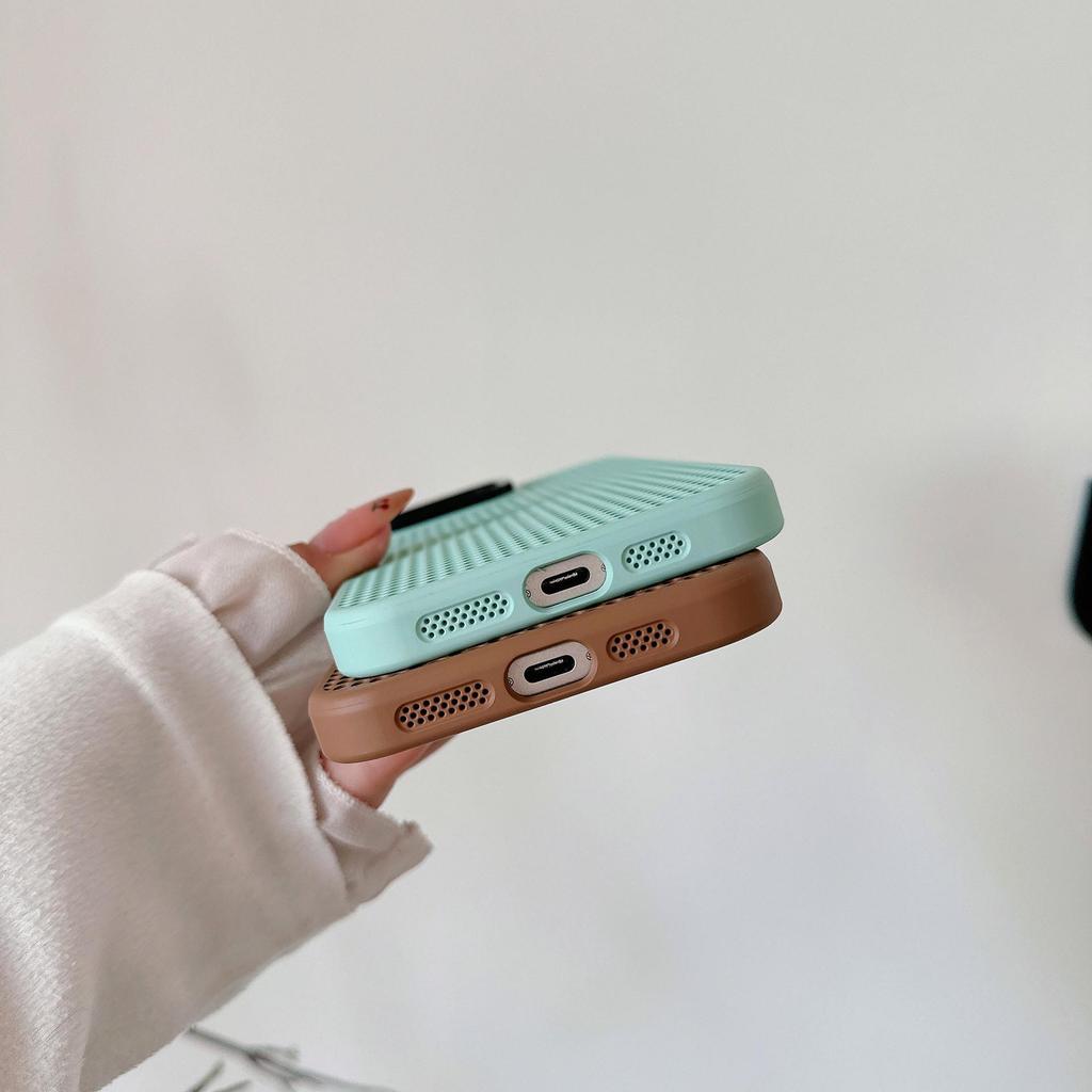 Honeycomb Heat Dissipation Magnetic Case for iPhone 16 Pro Max, Compatible with Apple 15 Lens and 14 Mesh Stand