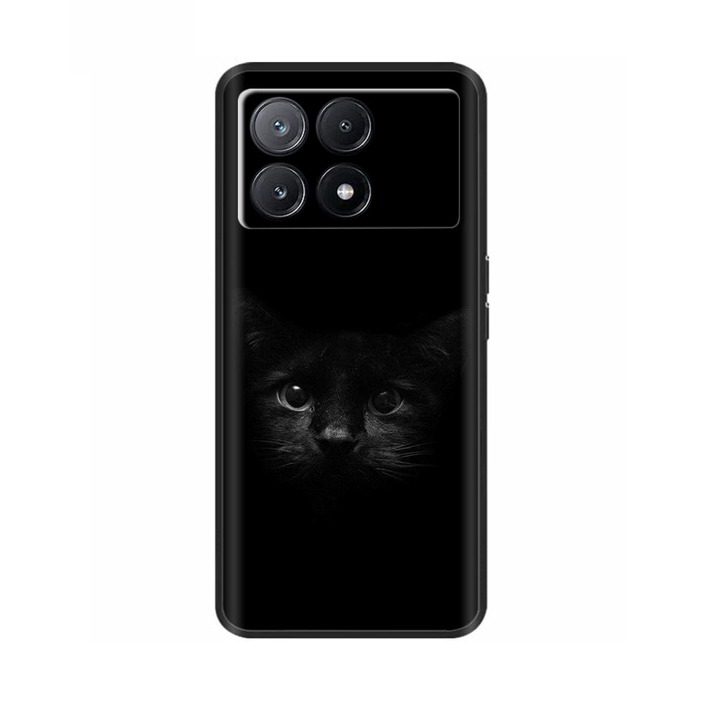 Poco X6 Case Phone Case Lovely Cat Coque Cover For Xiaomi Poco X6 Pro Poco X 6 Pro X6Pro Pocox6 Pro 5G Liquid Silicone Cases