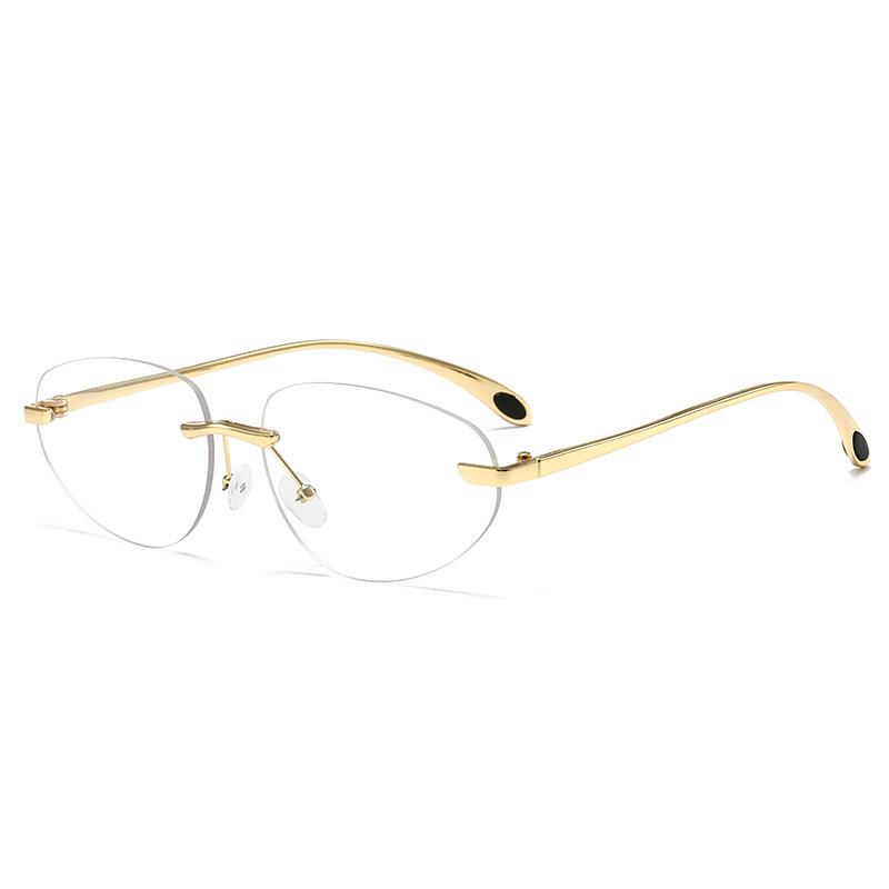 

Metal Frameless Spice Girl Cat Eye Sunglasses Women S Retro Uv Protection Premium Sense Frameless Sunglasses