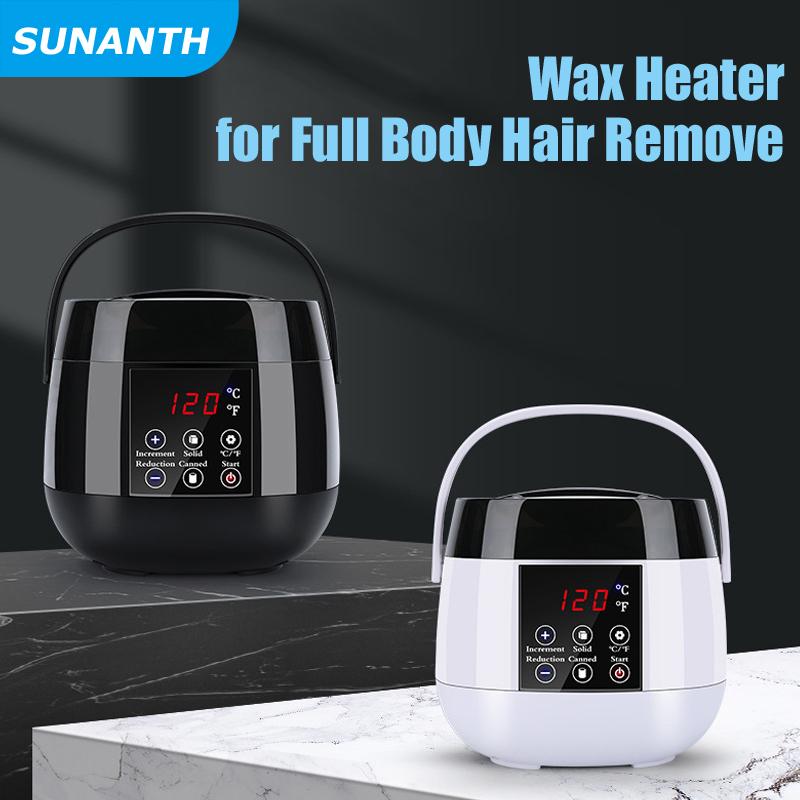 500ML Wax Heater Set For Body Hair Removal Unisex / Black And White Color Electric Display Screen Wax Heater / 200g Wax Beans