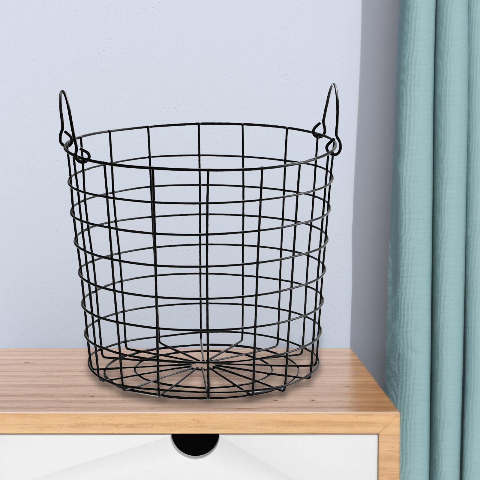 

Iron Wire Storage Basket 8.27inch x 7.87inch for Kitchen Cabinet Bathroom