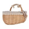 Wicker Picnic Basket with Removable Liner Hand Woven Empty Picnic Hamper Basket with Handle for