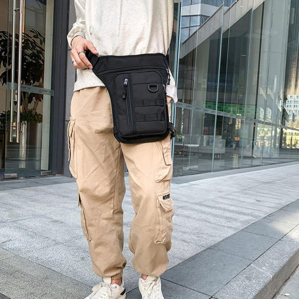 Adjustable Strap Men Waist Bag Multi-layered Men Hip Bum Pack Thigh Pack Fanny Pack  Fishing