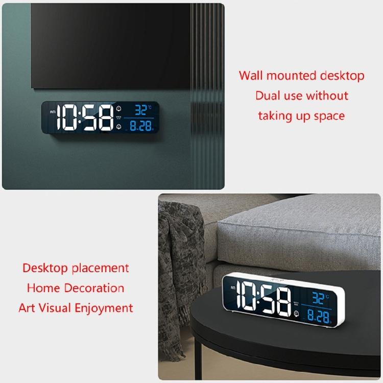 LED Digital Alarm Clock Temperature Display Snoozes USB Rechargeable Desk Clock