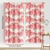 2 Stück rosa handbemalte herzförmige Vorhänge   süßer Stil   Schlafzimmer und Wohnzimmer   Dekorative Vorhänge mit Stangentaschen
