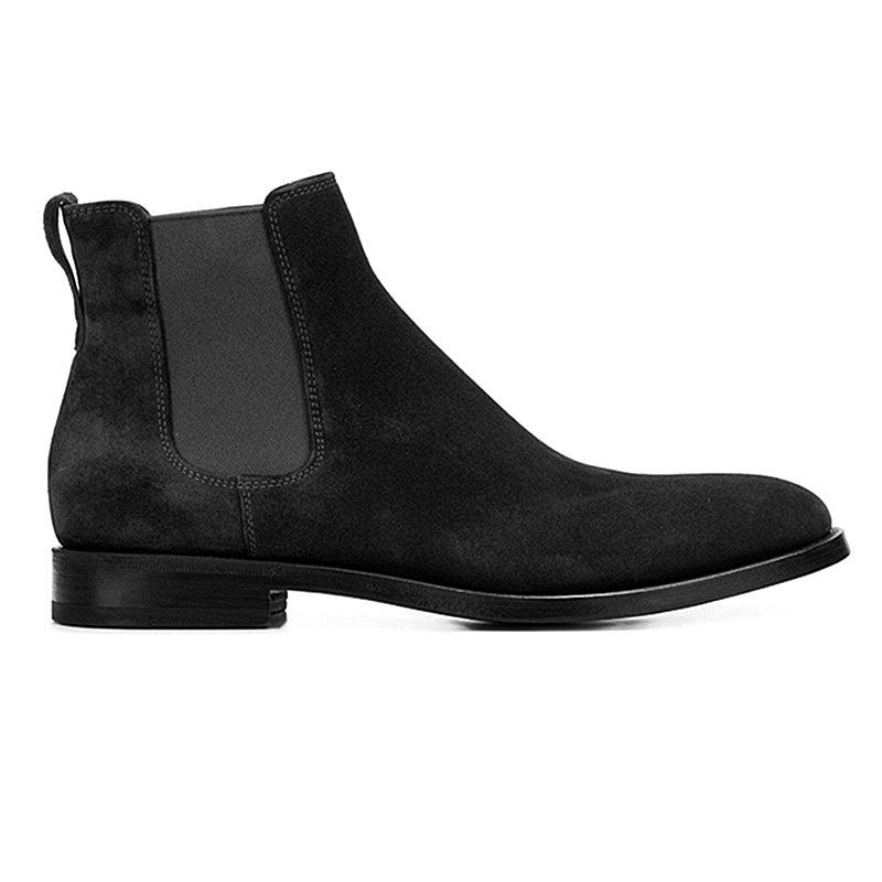 Men's Retro Chelsea Boots Classic Elastic Dress Boots Casual Chelsea Ankle Boots Anti-Slip Faux Suede Lightweight Working Short Booties for Male