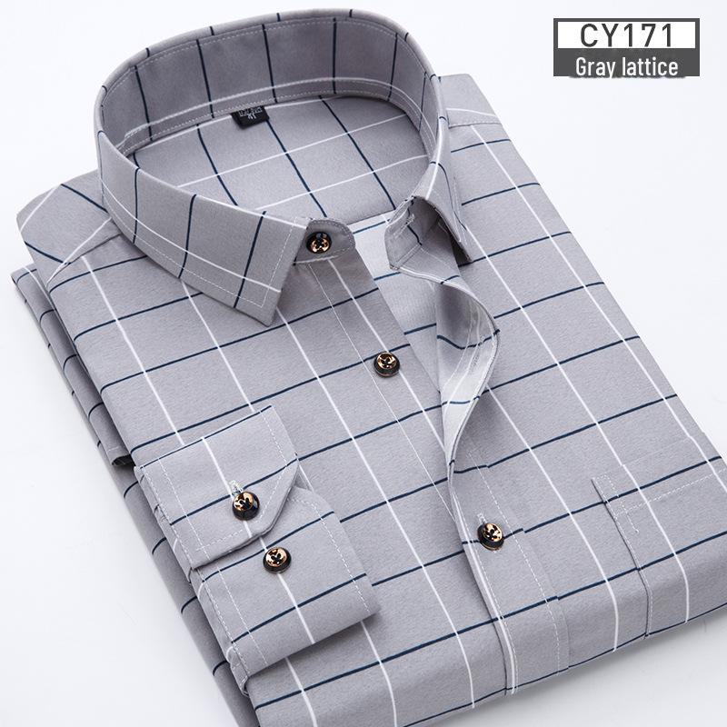 Camisa Nova Masculina Slim Fit Xadrez e Floral Manga Comprida - Moda Casual Coreana
