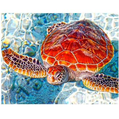 5D bricolage diamant broderie complète ronde tortue de mer modèles diamant peinture point de croix