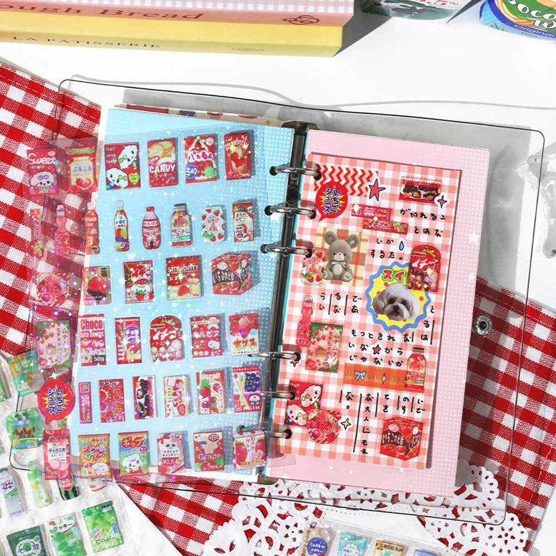 1 Sheets Cute Snacks Beverages Decorative Stickers Star Flash Film Scrapbooking DIY Collage Material Sticker Korean Stationery