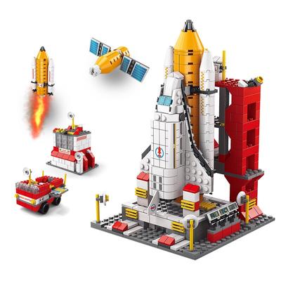 1000PCS 6 In 1 Aviation Spaceport Model Shuttle Space Rocket Launch Center Building Blocks Construction Spaceship Bricks Creative Toys