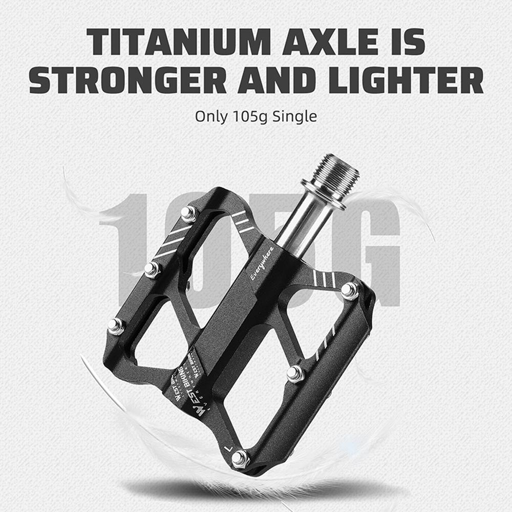 Ultraleichte Fahrradpedale aus Aluminiumlegierung, 3 Lager, rutschfest, wasserdicht, flach, breit