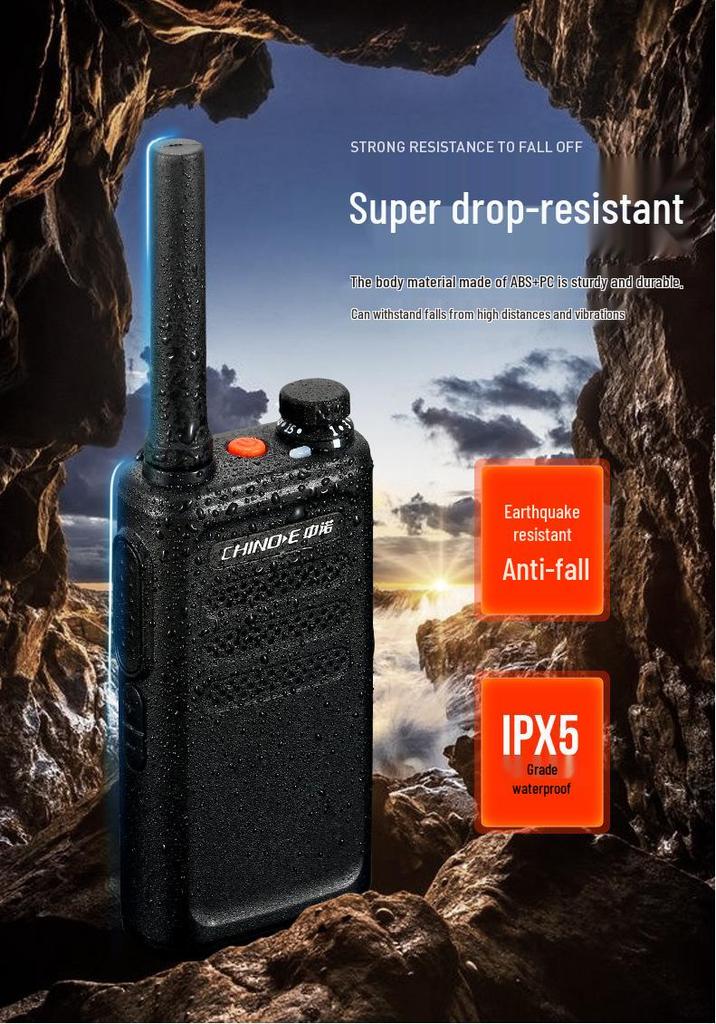 Zhongnuo W16 Black Lightweight Walkie-Talkie: Compact Handheld Device for Business or Indoor/Outdoor Communication.