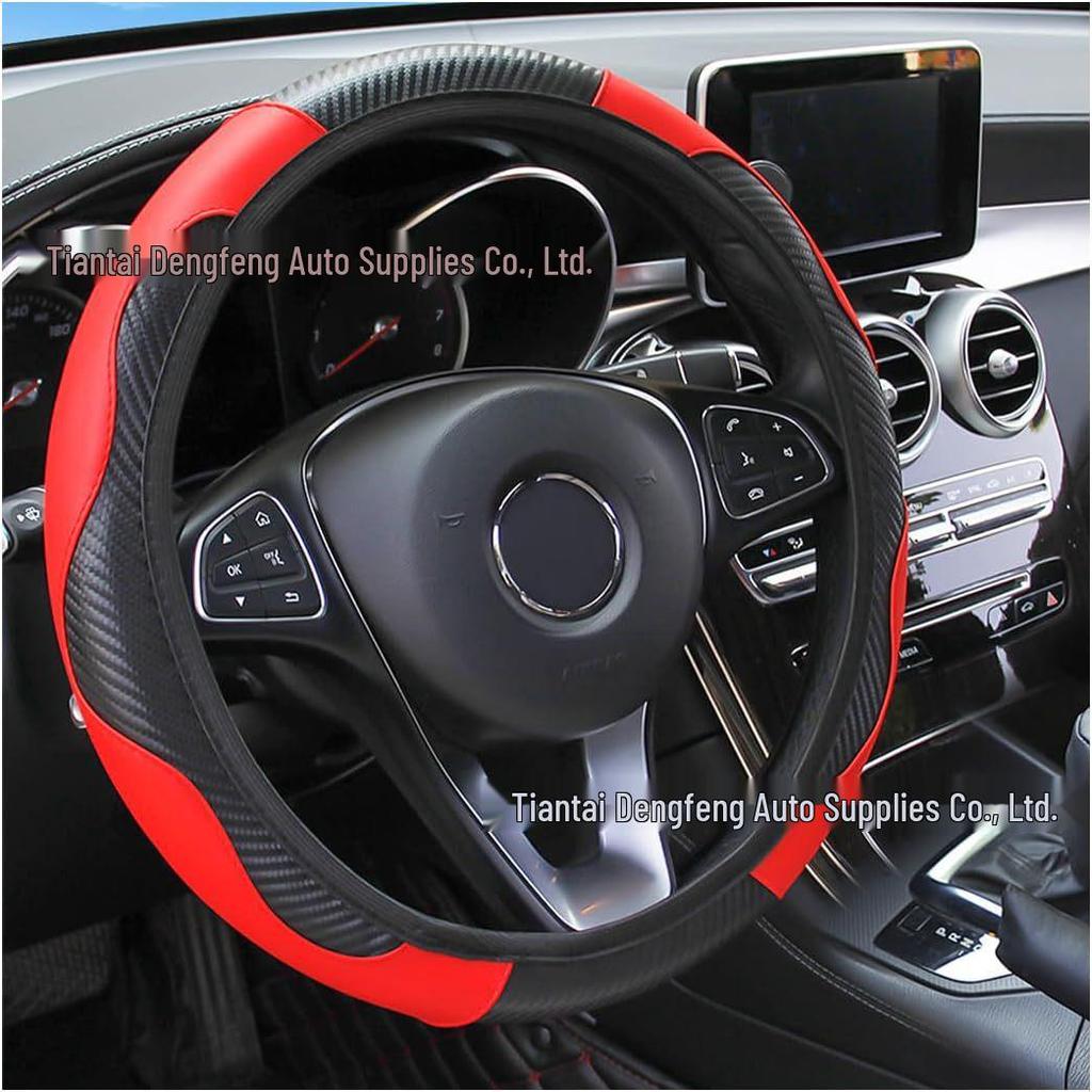 Universal Four-Season Faux Carbon Fiber Steering Wheel Cover for SUVs and Sedans