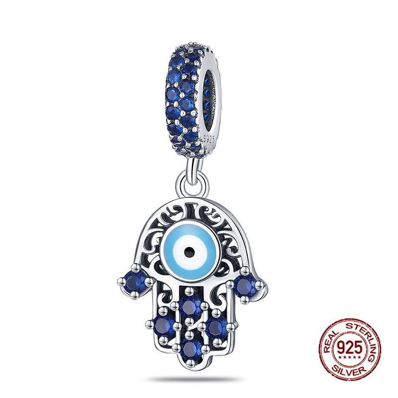 925 Silver Devil's Eye Charm Beads 3mm Fit DIY Bracelet Women's Fashion Jewelry Gift Original Handmade