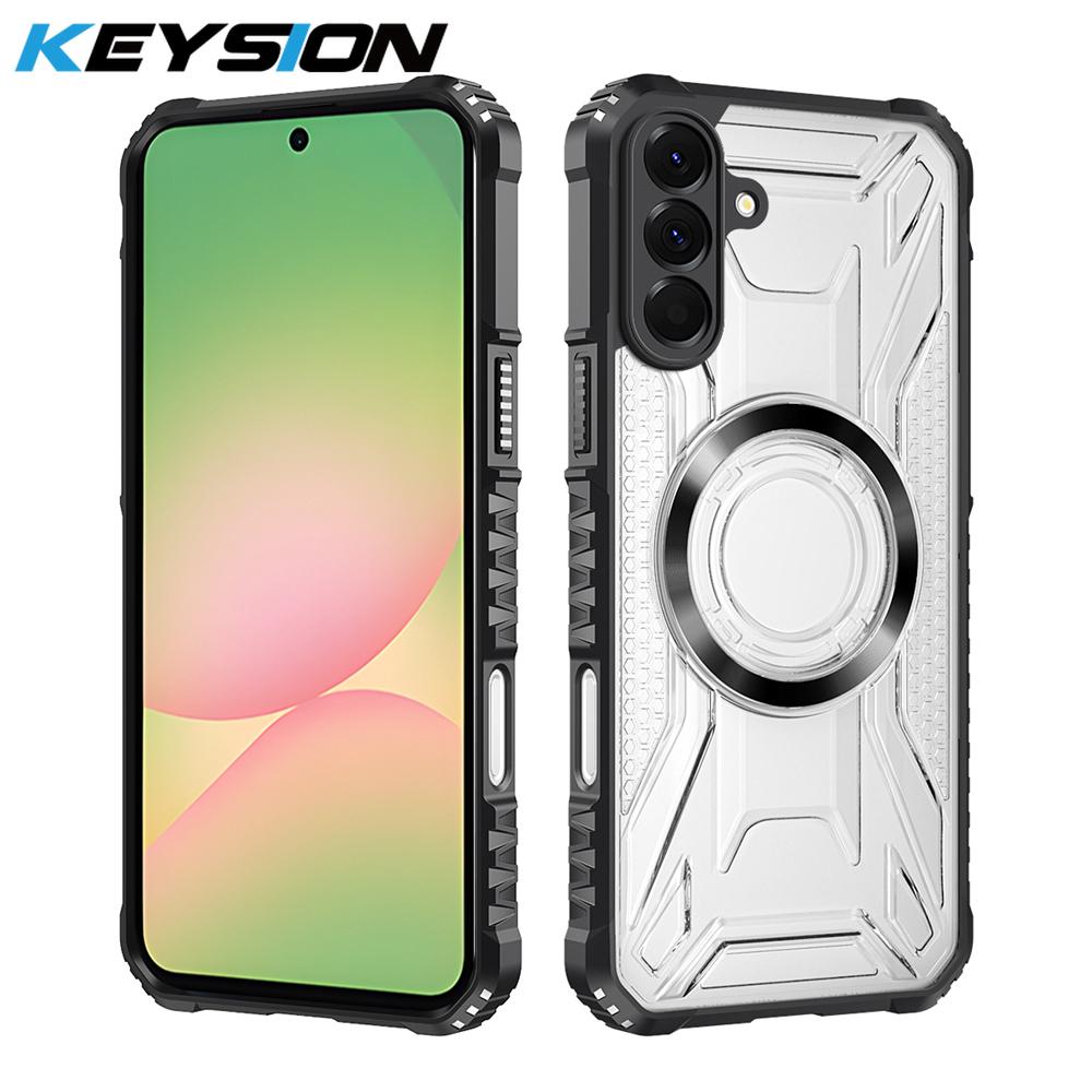 

KEYSION Прозрачный магнитный чехол для Samsung A57 5G A37 5G Силикон+ПК Прочный ударопрочный чехол для телефона для Galaxy A37 A57 5G for Samsung A57 5G чёрный