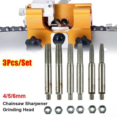 3 Stück/Set 4/5/6mm Kettensägenfeile Zylindrischer Grat Kettenschärfstein Feile 69HF Schleifkopf