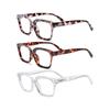 3PCS Unisex Reading Glasses Set Blue Light Blocking High-Quality Lenses Tortoiseshell Leopard Print Frame +1.0 to +3.0 Diopter