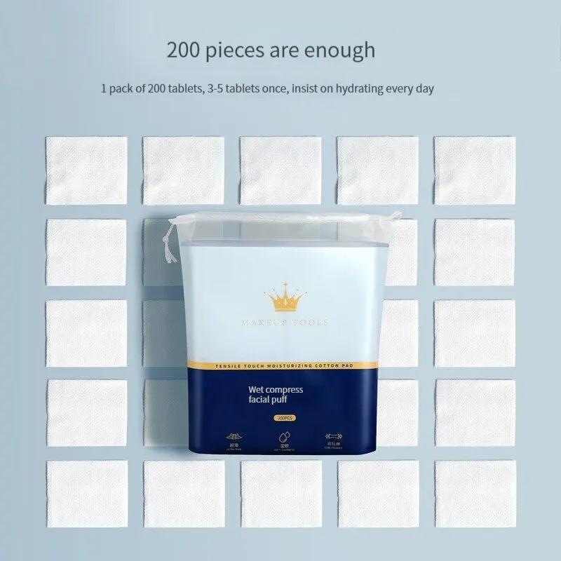 200PCS Nasse Baumwolle Stretch Einweg-Wattepad Tragbares Make-up-Entfernungs-Baumwollstück Atmungsaktives Gesichtsmaskenpapier