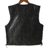Gilet da moto in pelle nera per uomo Gilet da motociclista punk in vera pelle con bottoni in pizzo Giacca senza maniche autunnale per uomo