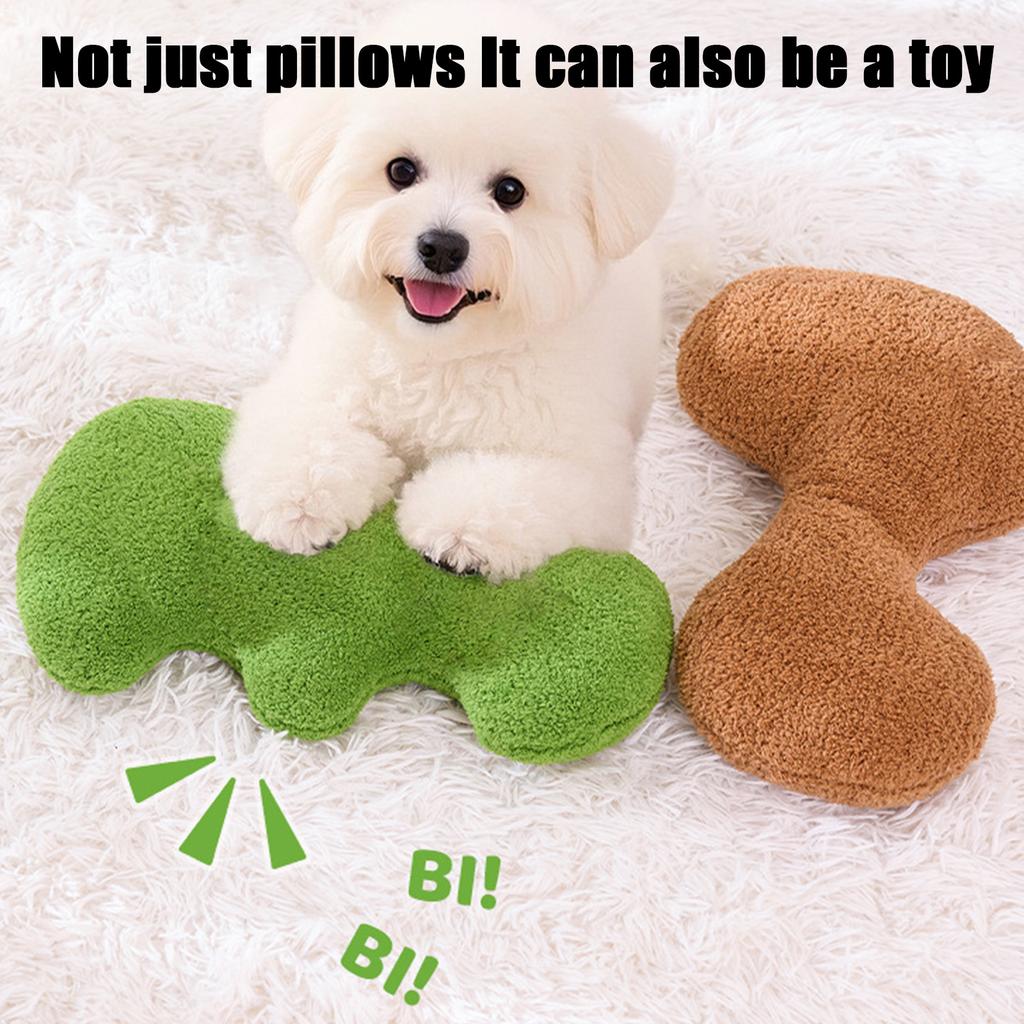 Soft Plush Dog Pillow For Sleeping, Cute -Shaped Pet Neck Support Pillow With Built-in Squeaker, Calming Dog Bed Pillow For Small Medium Dogs