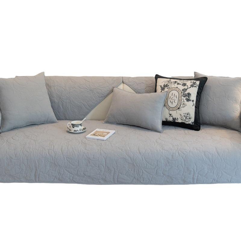 Nordic Washed Cotton Sofa Cushion, Current Seat Cushion, Homestay Non-Slip Jacquard Sofa Cover, Four-Season Universal Cover Towel