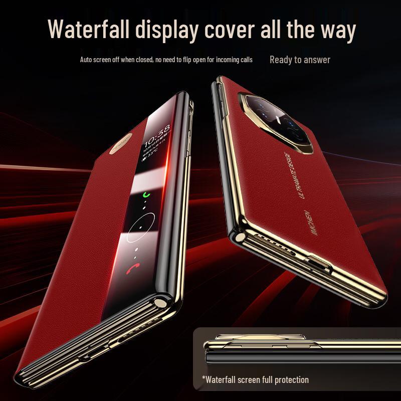 Huawei Mate XTS/XT Ultimate Design Tri-Fold Smart Window Leather Case