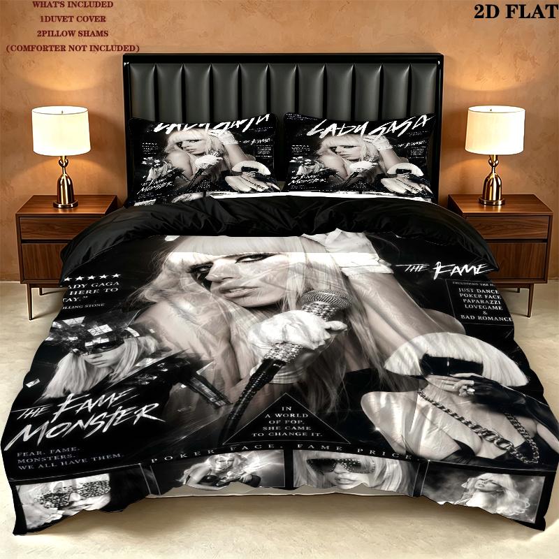 Gaga Pattern Bedding Set Quilt Cover Pillowcase Home Decor Gift (1 * duvet cover + 2 * pillowcase, without core)