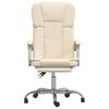 Office Chair with Reclining Function Cream Faux Leather