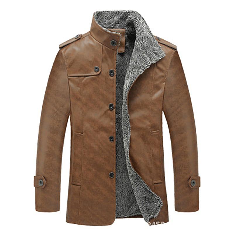 Mens Clothing Sheep Artificial Leather Coat Winter Parka Fur Long Plush Thick Oversize Sheepskin Jackets for Man