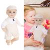 Realistic Vinyls Baby Boy Doll 14inch with Hat and Overalls for Kids Play Realistic Baby New Borns Asleep Toy Soft