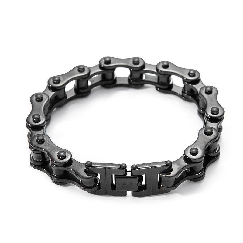 1Pcs Men's Stainless Steel Bracelet Creative Imitation Bicycle Chain Bracelet Trendy Punk Style Daily Wear Accessories