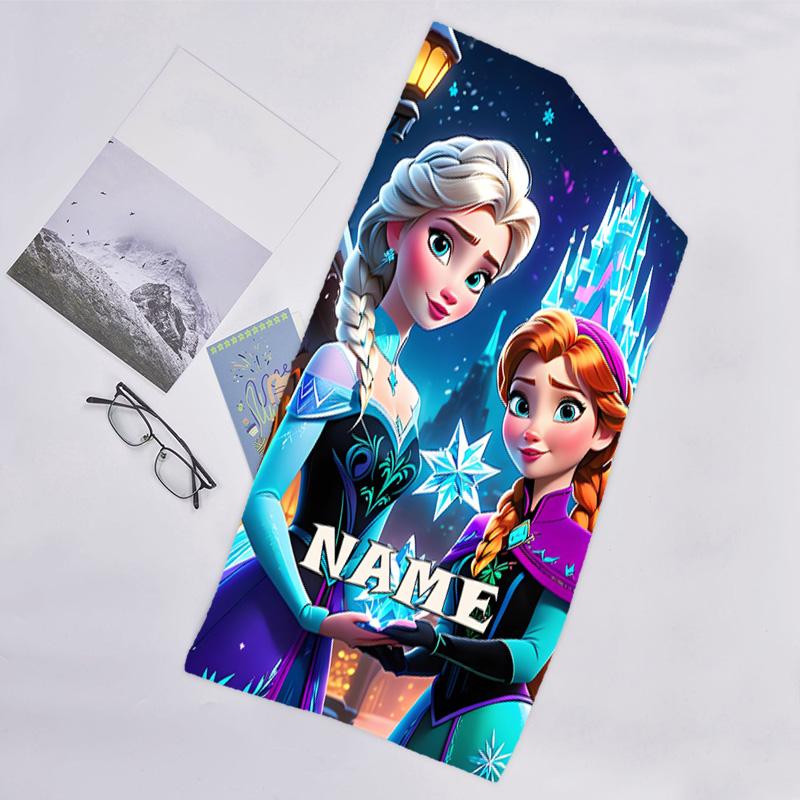 1pc Frozen5 Beach Towel with Custom Name, Beach/Swimming/Bath/Picnic/Camping Towel, Suitable for Seaside Beaches