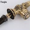 Basin Faucet Antique Brass Sink Faucet Carved Bathroom Faucet Copper Tap Rotate Single Handle Hot & Cold Water Mixer Tap Crane