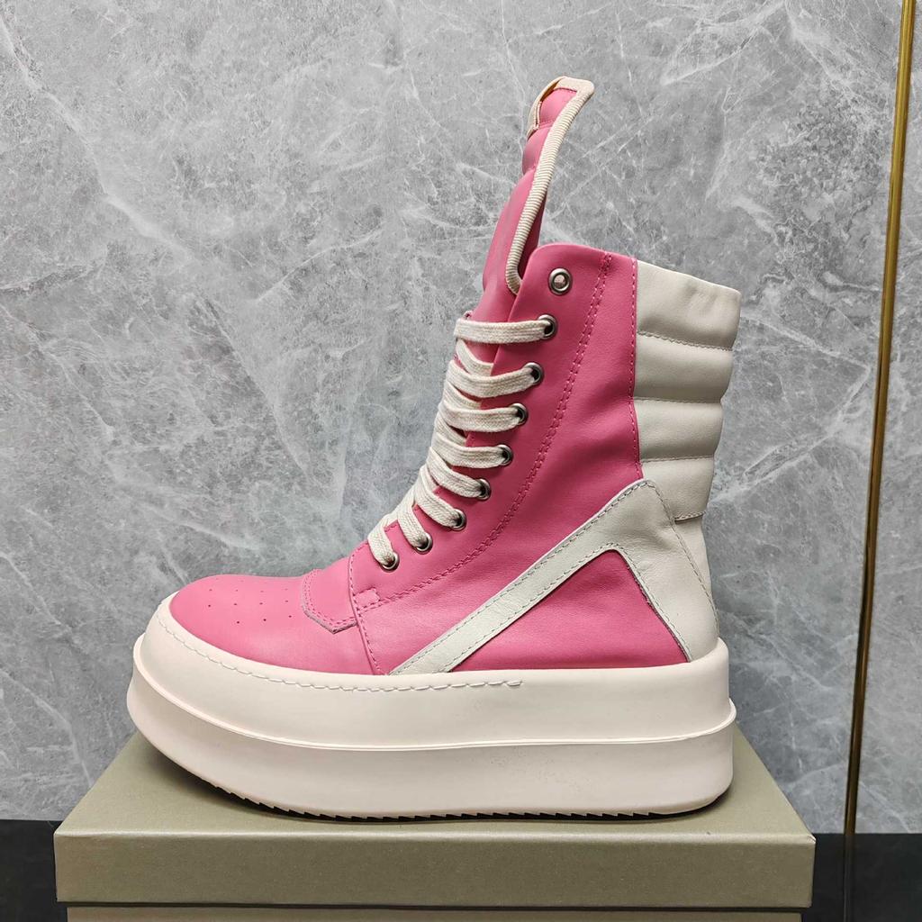 Herren High Top Casual Sneaker Damen Plateau Leder Luxus Schnürer Reißverschluss Klassisch Pink Designer Schuhe für Herbst