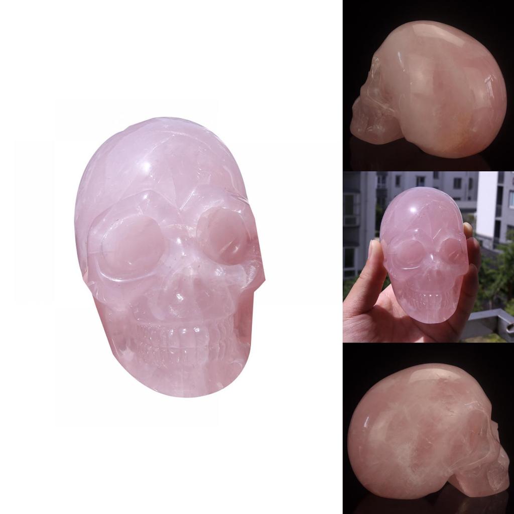 Modern Pink Skull Sculpture Handmade Art Piece For Display Collection Gift Giving