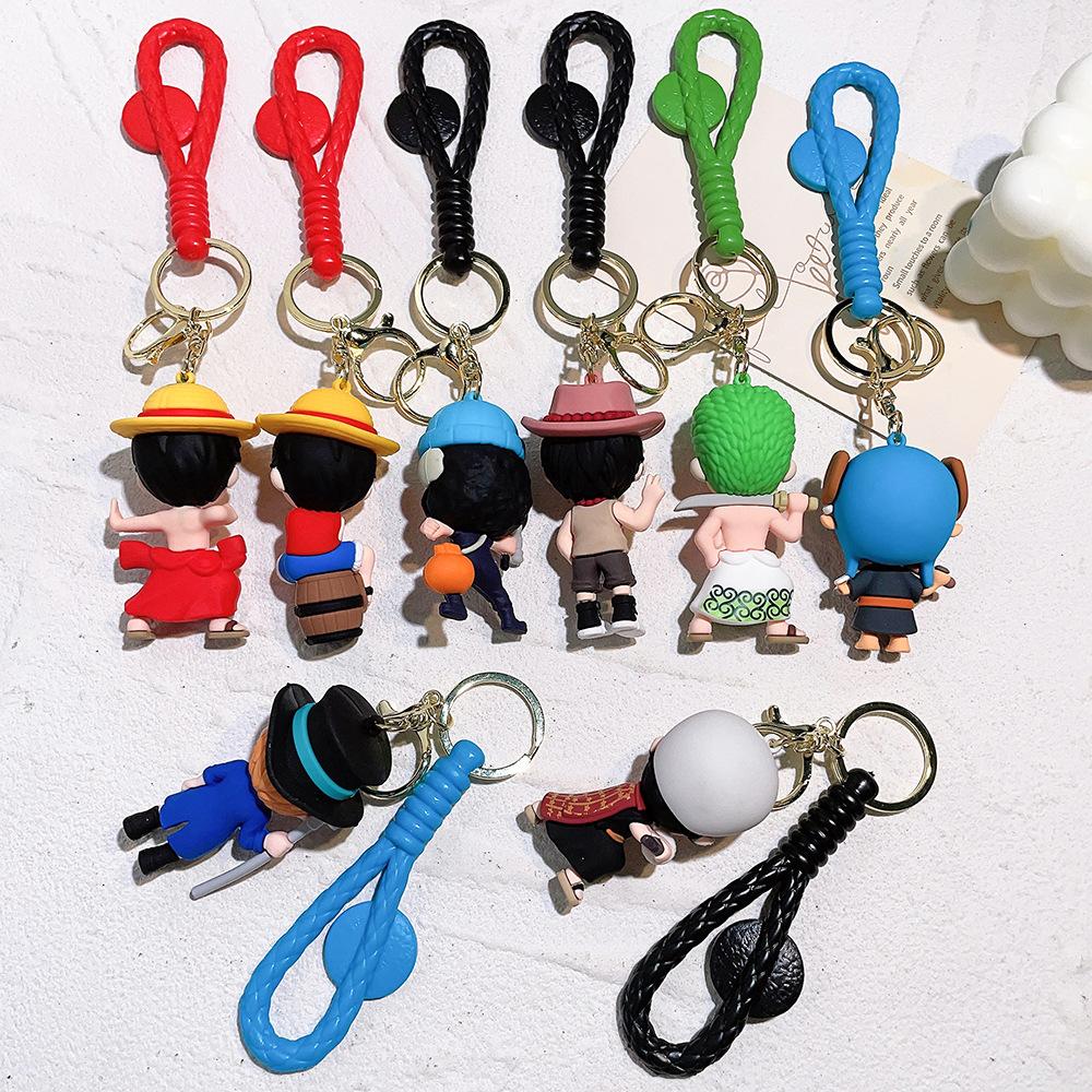 50Styles ONE PIECE Themed Keychain Cute Luffy, Roronoa Zoro, Silicone Toy Doll Key Chain Backpack Decor Small Gifts for Friends