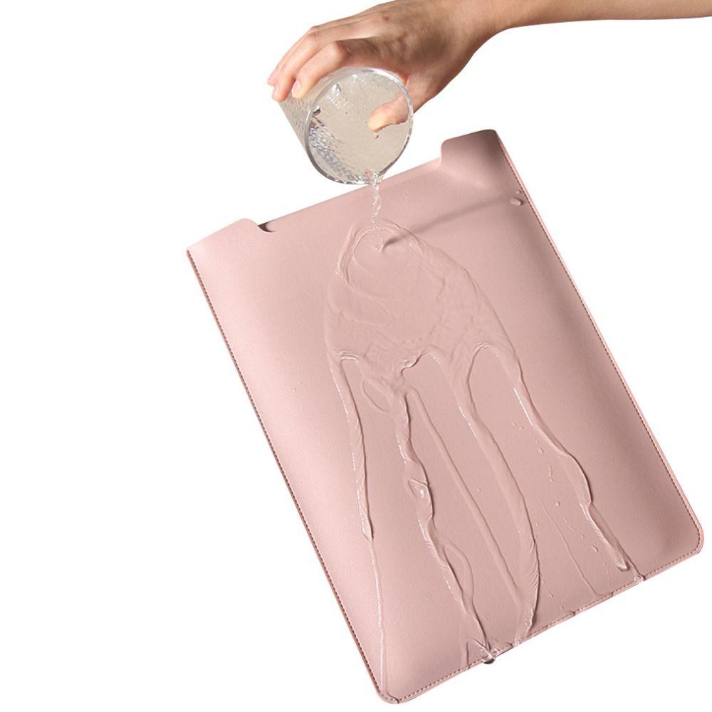 PU Leather 14 Inch Laptop Sleeve Bag Adjustable Waterproof Laptop Sleeve Case Stain-resistant Ultra-thin Laptop Stand Office
