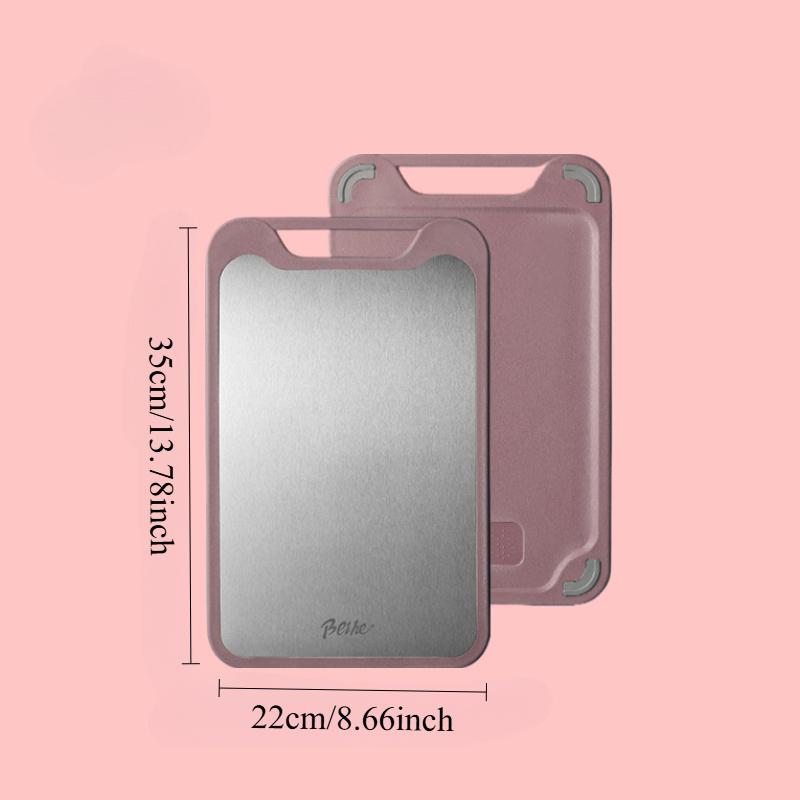 

1PC Stainless Steel Plastic Double-sided Multifunctional Cutting Board for Cutting Vegetables, Meat, and Fruits.