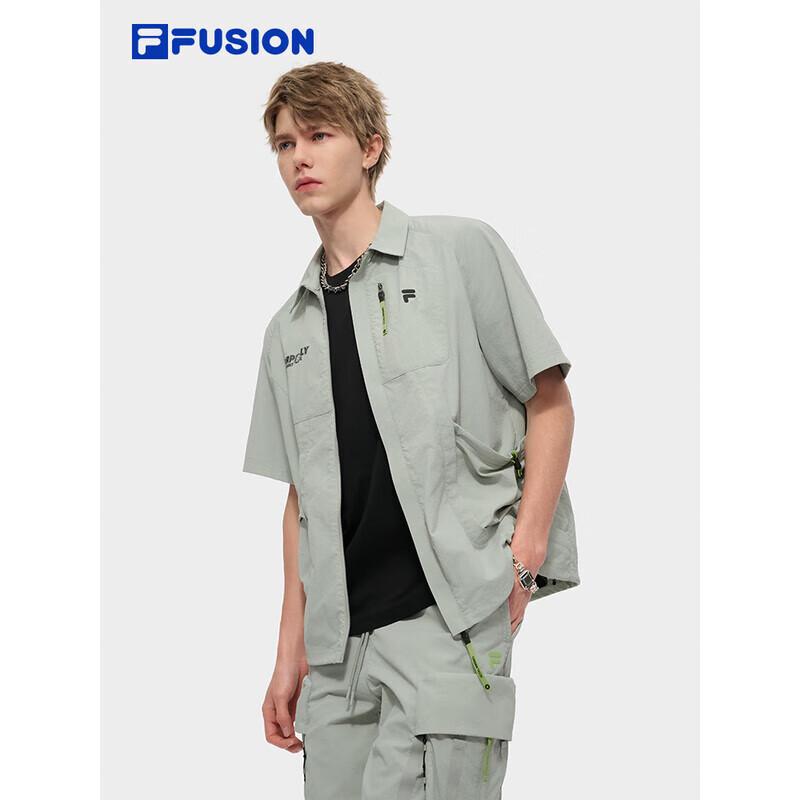 FILA FUSION Men s Trendy Woven Short Sleeve Shirt M