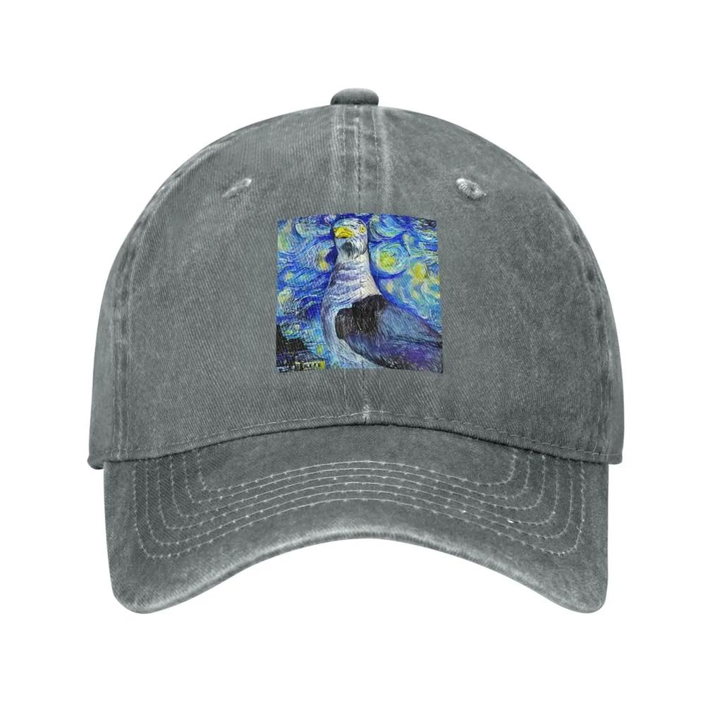 Abstract Late Night Seagull Baseball Cap For Men Women Vintage Trucker Hat Golf Hats Dad Caps