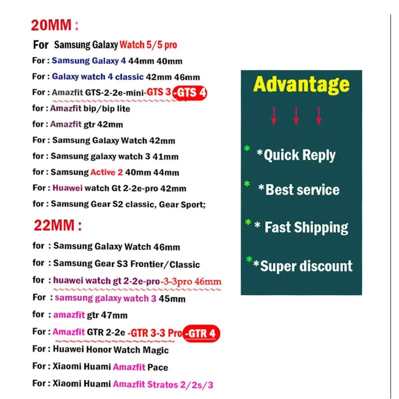 20mm/22mm Nylon Loop watch band For Amazfit GTS/4/2e/3/GTS2 Mini/GTR 4/3 pro/47mm/GTR2/2e/stratos Bracelet Amazfit bip-u strap