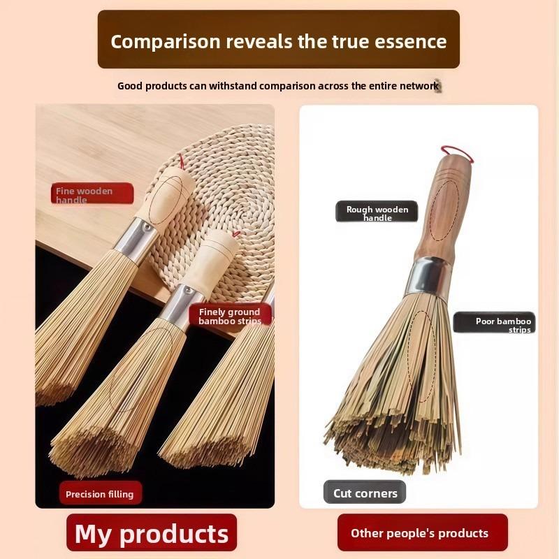 The Old-fashioned Bamboo Pot Brush Has A Sloping End, Which Makes It Easy To Clean The Pot Without Damaging The Brush.