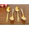 Hochwertiges Dessertlöffel-Set aus Messing mit Futterdesign, perfekt für den Einsatz zu Hause, in der Küche oder im Restaurant, 17,8 cm lang (Packung mit 6)