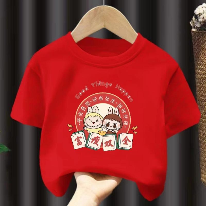 Monster Elf Cartoon Graphic Kids Adult Labubu Printed T-shirt Summer Casual Women's Clothing Loose Girl Short Sleeve Tees Top