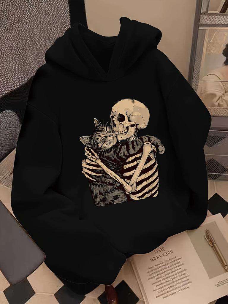 Fashionable Printed Men Hoodie - Unisex Autumn/Winter Casual Street Style Pullover, Soft Fleece-Lined Sweatshirt, Classic Design