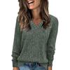 Womens Sweatshirts V Neck Long Sleeve Shirts Loose Casual Fall Fashion Sweaters